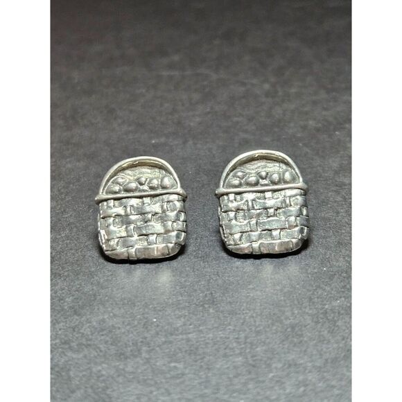 MVB pewter basket earrings - Picture 5 of 7